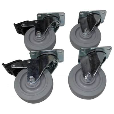 ProX X-CASTER-4-GRAY 4" Grey Casters (Set of 4 - 2 Locking) image 2