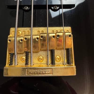 1990s Fernandes TEB-1 Tele Bass Made in Japan Black P/J Gold Hardware w/ Hardshell Case image 17