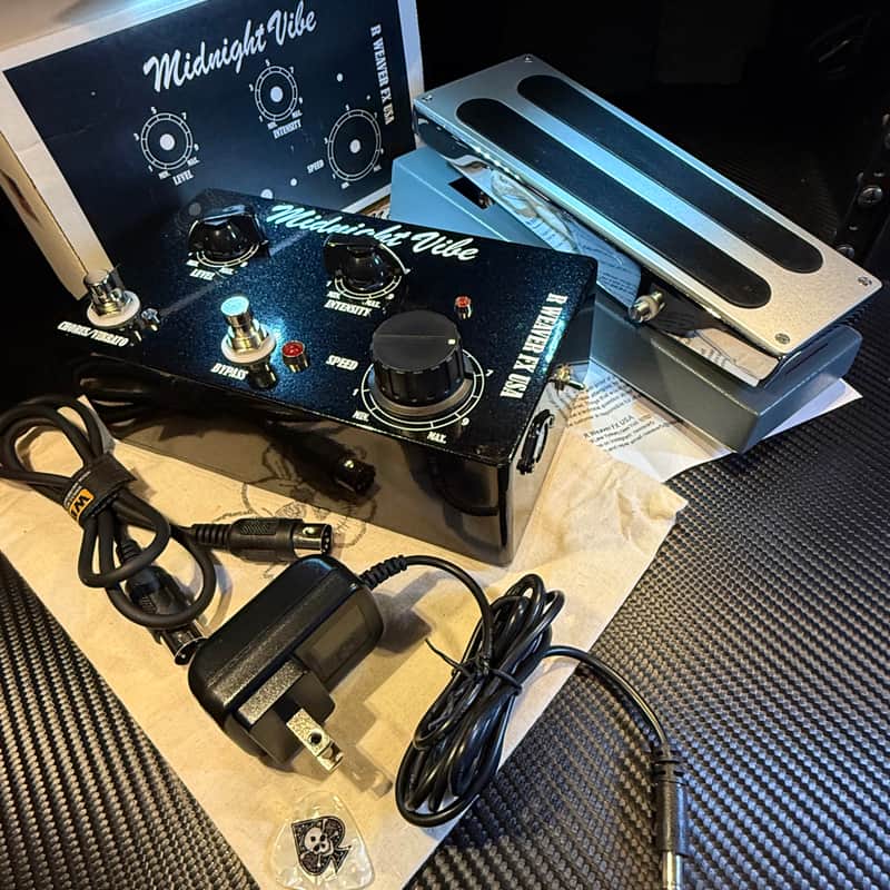 R Weaver FX Midnight Vibe with Shin-Ei 5 Pin speed control expression pedal, year 2022. image 1