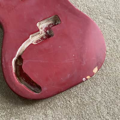 Red Left Handed 4 String Precision Bass Style Body image 4