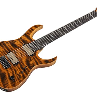ギター Mayones Duvell Standard 7 Mayones Duvell Elite 7-String, Supernova Purple Satin, 4A Eye