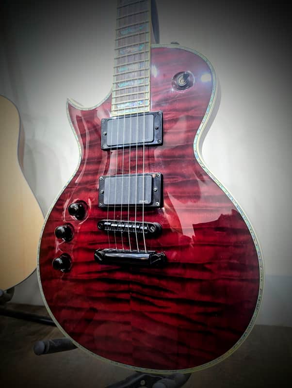 Left Handed ESP LTD Eclipse EC-1000 Mid 2000's - See thru black cherry image 1