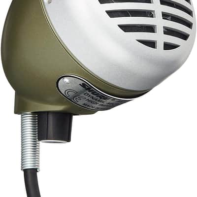 Shure 520DX "Green Bullet" Dynamic Microphone for Blues Harmonica Players, Omnidirectional Pick-up Pattern, Volume Control Knob, Attached Cable with 1/4-inch Plug, Rugged Green/Chrome Die-cast Casing image 3