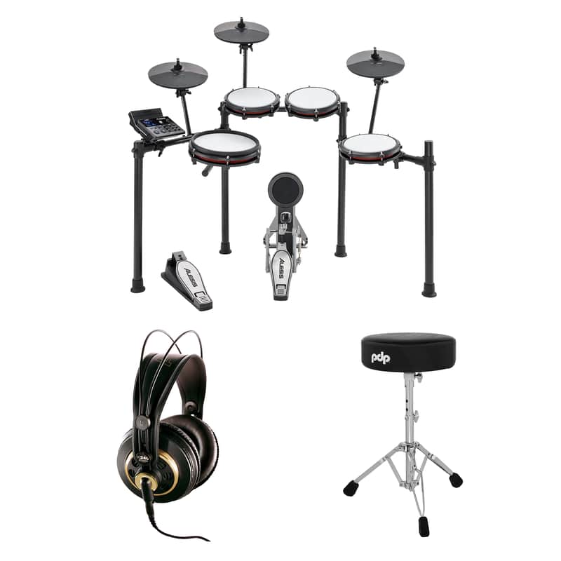Alesis Nitro Max Electronic Drum Kit + Headphones + Throne image 1