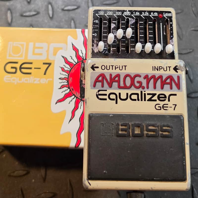 Analogman Boss GE-7 Graphic Equalizer Pro Mod EQ Taiwan Silver Label MIT Changed Back Plate image 1