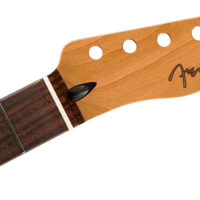 Fender Satin Roasted Maple Telecaster Neck, Rosewood, 12", Flat Oval Shape image 1