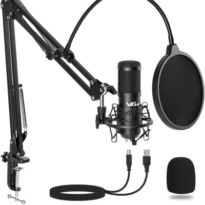 USB Microphone Kit, 192kHz/24Bit Streaming Podcast PC Condenser Computer Mic Set for Gaming, YouTube Video, Recording Music, Voice Over, Studio Mic with Adjustable Arm Stand image 1