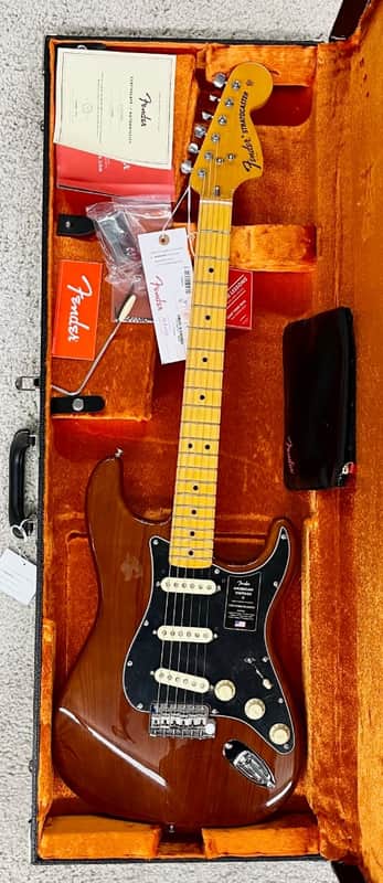Fender American Vintage II 1973 Mocha Stratocaster Electric Guitar with HardCase image 1