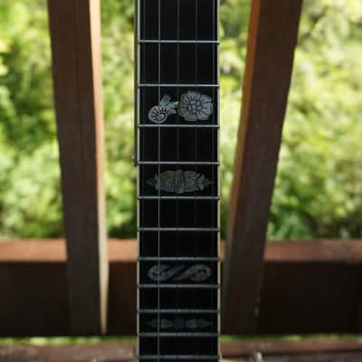 Wildwood Heirloom Open Back Banjo Tubaphone Tone ring Flamed Maple neck Engraved Inlays Old Time image 5