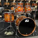 ~WOW!~ DW Collector's Series SSC Maple 4-Piece 10/12/16/22 Drum Kit Set in Rich Red Burst Lacquer over Exotic Tigerwood with Chrome Hardware