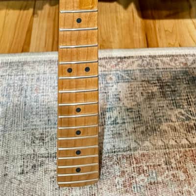 Fender Satin Roasted Maple Stratocaster Neck, 22 Jumbo Frets, Flat Oval Shape image 1