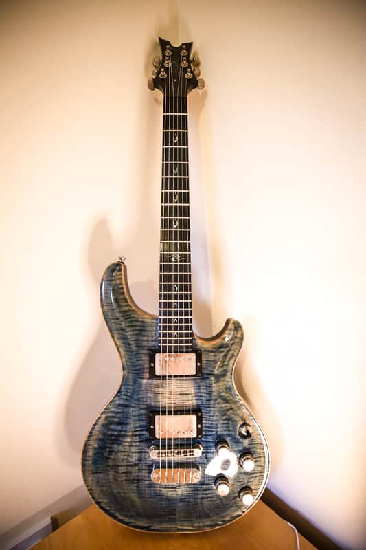 Dean USA Hardtail Flame Top Faded Denim Electric Guitar | Reverb