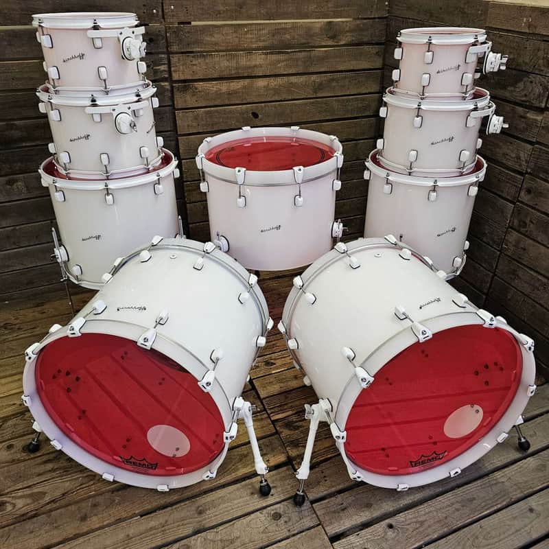 Drum Kit Double Kick Kirchoff Schlagwerk, Frosted White Acrylic USED! RKSCH290526 image 1