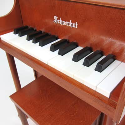 1960s Schoenhut Children's Toy Upright Piano Two Octave Near Mint Birch Cabinet & Matching Bench! image 24