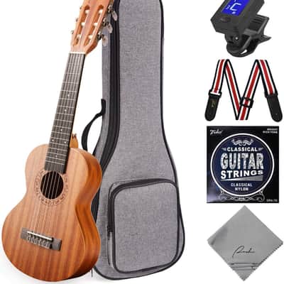 Guitalele Acoustic 28 inch Professional 6 Strings Guitar Ukulele Small Travel Classical Guitar image 4