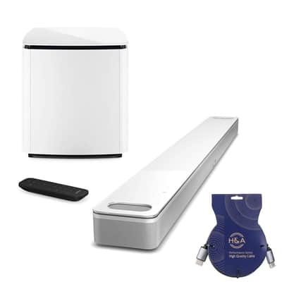 Bose Smart Ultra Dolby Atmos Soundbar Speaker, White, Bundle with Bose Bass Module 700, Sound Bar for Home Audio Speaker TV Wireless, Bluetooth, Wifi, Alexa, Google, Voice Control + H&A HDMI Cable image 8