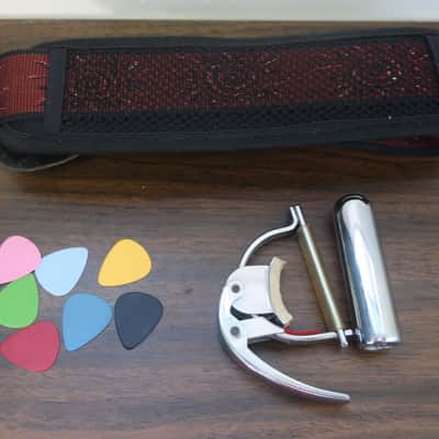 Quick I Have A Gig Next Week 1 Guitar Strap 5 Picks Ernie Ball Slide & Capo image 6