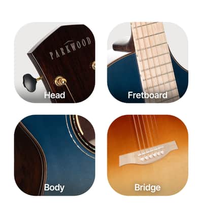 Parkwood P880 Nocturne Trans Ocean Natural Gradation Maple Fretboard Acoustic Guitar image 3