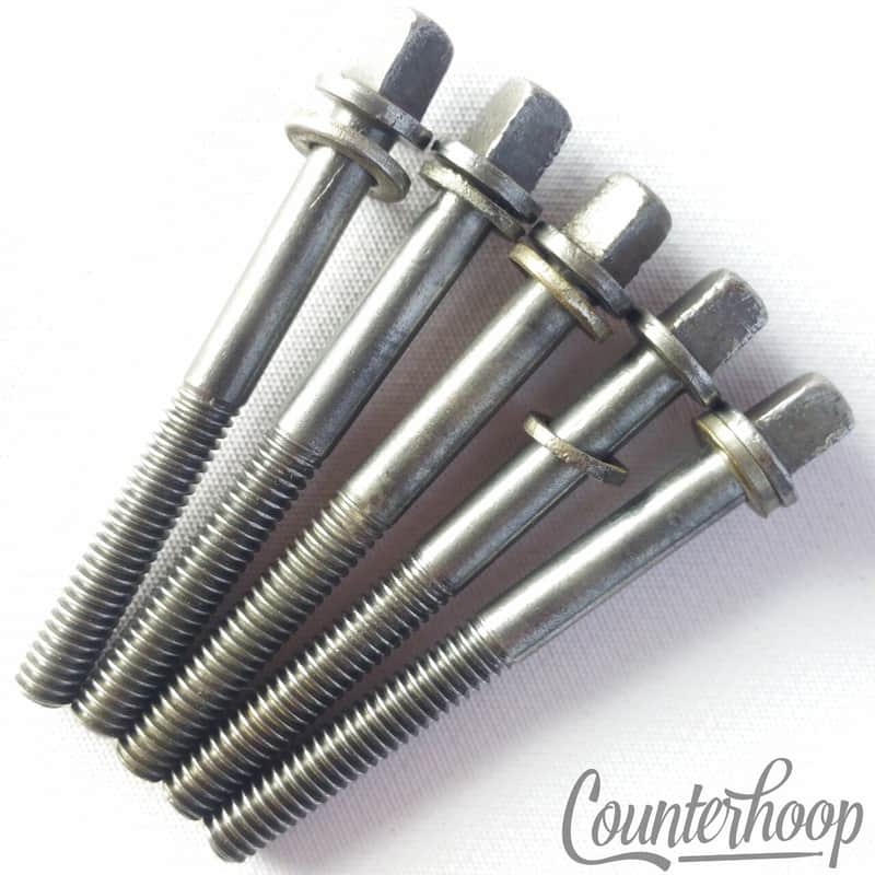 Leedy 5x Tension T-Rods 2 1/8"Snare Drum/Tom Nickel Plating Vintage40s USA Parts image 1