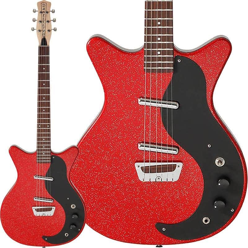 2025 Danelectro GLITTER59-RED Red With Silver Glitter