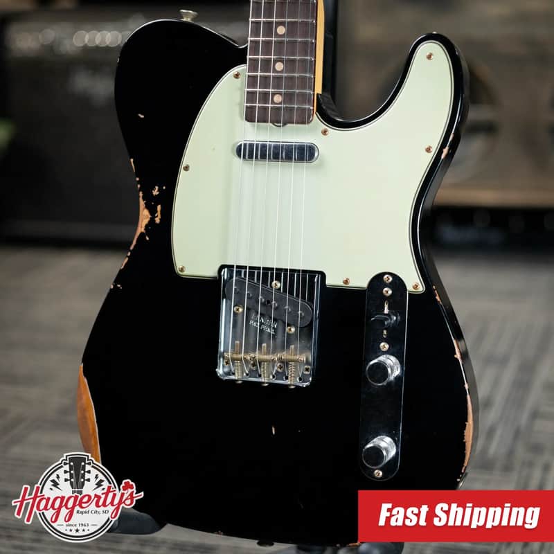 Fender Custom Shop LR25 1963 Telecaster Electric Guitar - Relic Black with Hardshell Case image 1