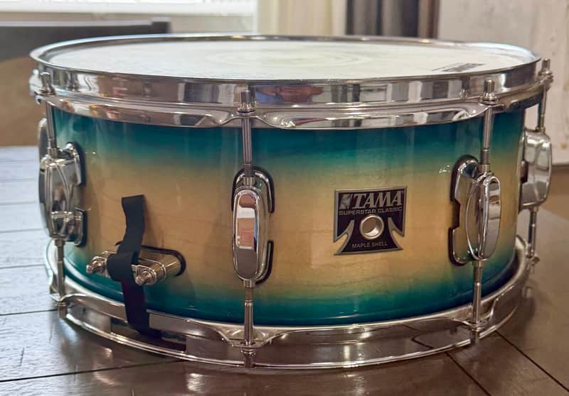 Tama 6.5x14 Superstar maple snare drum - Caribbean lacebark pine fade image 1