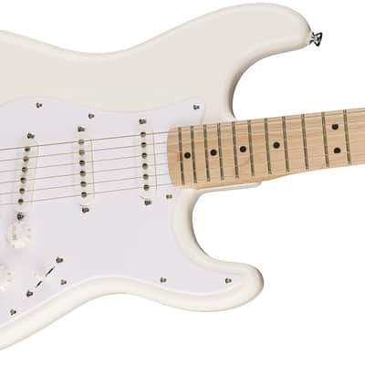 Squire Sonic Stratocaster HT Electric Guitar, Arctic White, Maple Fingerboard, White Pickguard image 3
