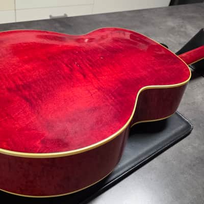 1954 Gretsch 6022 Rancher Jumbo Flat Top Western Orange Early 50s American Vintage 1950's USA G6022 Original Case G Brand Steer Logo Piezo Acoustic-Electric Guitar Spruce Maple Body Country Western Inlays Brazilian Rosewood image 7