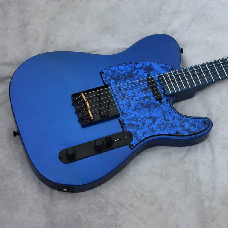 Custom Pre-order! Telecaster HH 2025 Black on Metallic Blue Hot Rails 4-Way Switch image 1