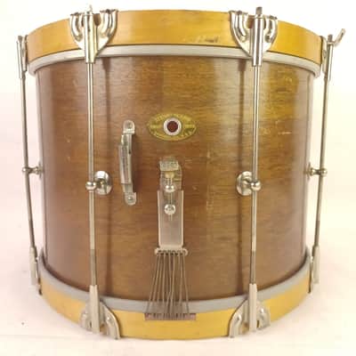 Slingerland 10x14"Dog-Tag Badge 3Ply African Mahogany Marching Snare Drum 50s US image 1