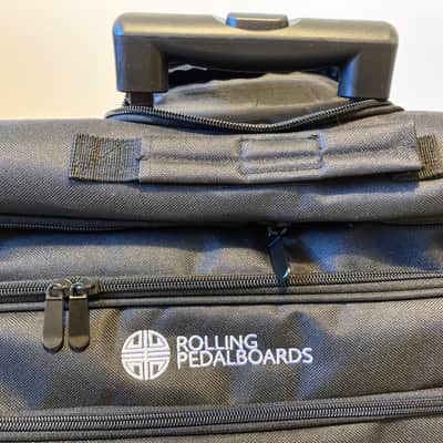 Large Aluminum Pedalboard with Rolling Case 14.5" x 22" Hook & Loop Rolling Pedalboards wheels 2 cables bundle image 12