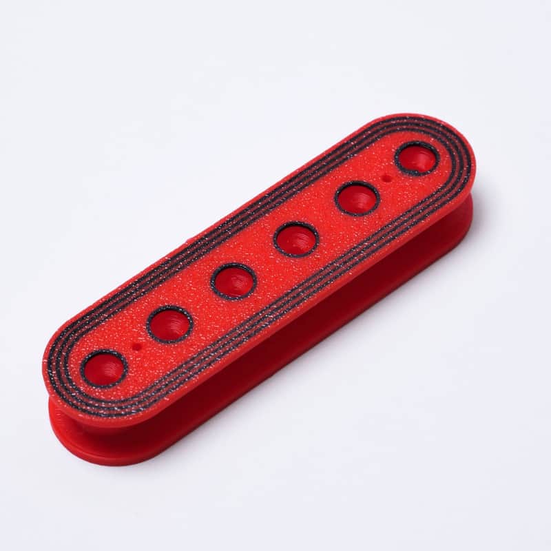 Custom ABS Humbucker Pickup Bobbins, Deco Style, 50mm/52mm Pole Spacing - Slug Side, Screw Side & Sets-Red / Full Set / 50mm image 1