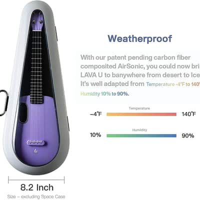 2022 Lava - Carbon Fiber Electric Ukulele - 26" Sparkle Purple image 3