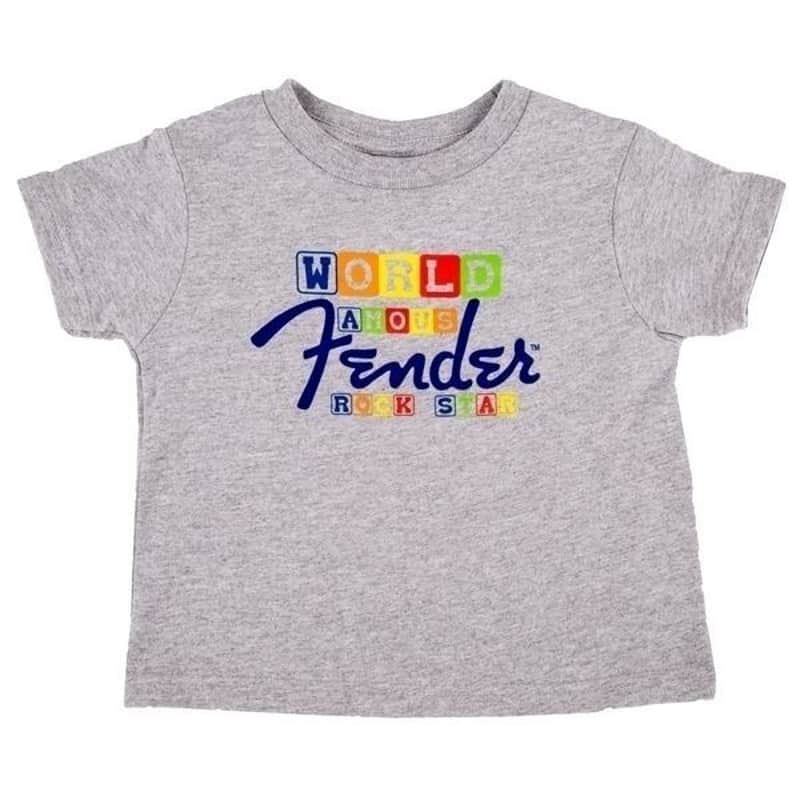 Fender Guitars World Famous Rock Star T-Shirt, Gray, Boys Size 7 #9103083806 image 1
