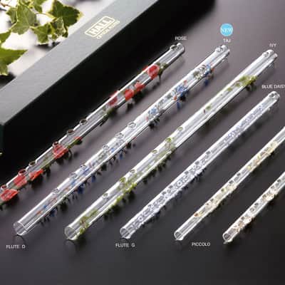 Hall Crystal Glass Flute - #11701 G Flute - White Lily w/ Inline Tone Holes image 3