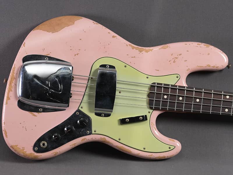 Fender Custom Shop Jazz Bass 1962 Heavy Relic Shell Pink image 1