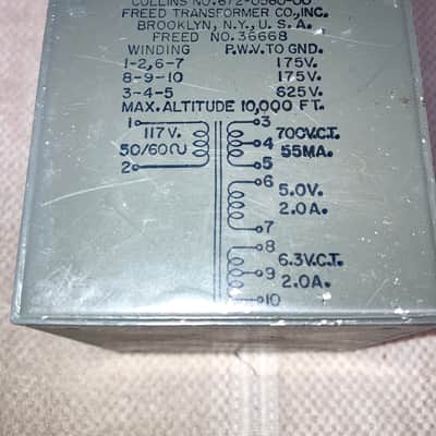 Freed High Voltage Mil-Spec Power Transformer 700V CT @ 55 mA - 12AX7, 6V6GT, 5Y3GT image 4