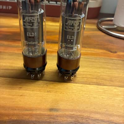 Tightly Matched Pair of Svetlana SED Winged C Pair EL34 tubes image 2