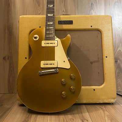 Exceptional good Gibson Les Paul Standard 1954 - All gold 100% Original image 16