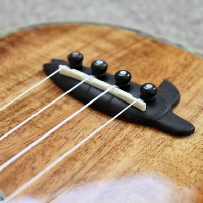 Big Island Ukulele Co. Solid Koa Deluxe Soprano Abalone Inlay KX-SPG W/ Carrying Case image 12