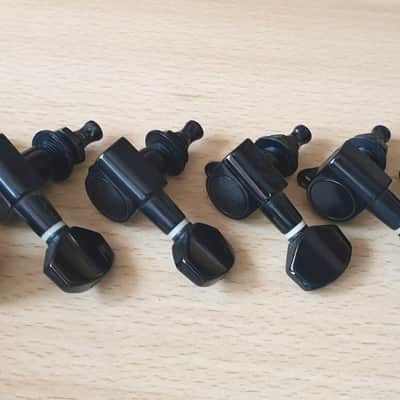6 In-Line Right Handed Electric Guitar Tuners - Black Korea 10mm image 5