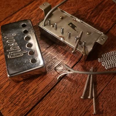 Gibson Embossed 1972 T-Top w/ Treble Cover and Screws, Chrome Pat Number Ttop Humbucker Pickup image 4