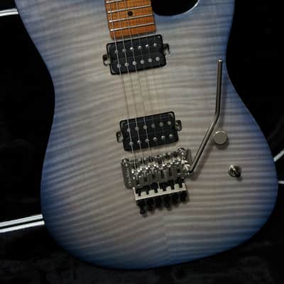 Preowned 2019 Luxxtone Guitars El Machete Geode in Gloss Blue Flame Top w/ Roasted Flame Maple Neck image 8
