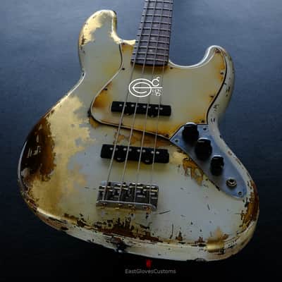 Fender Jazz Bass Vintage White Gold Edition Heavy Aged Relic by East Gloves Customs (RARE) image 2