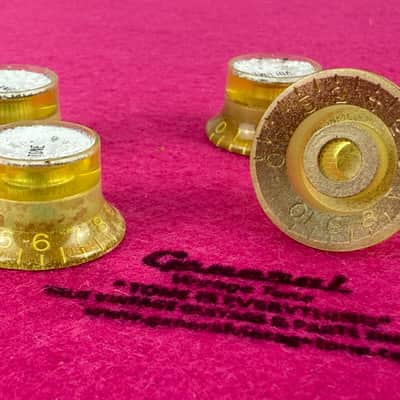 General Vintage Tone Master of edad CAB Reflector heads knobs  Gold/Silver Set Cellulose acetate Real oxidation . image 7