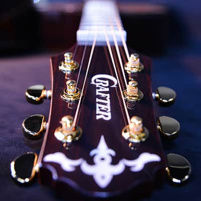 Crafter Platinum Premium Tce VVS OM Acoustic Guitar Top Back Solid Dual Source Pickup image 6