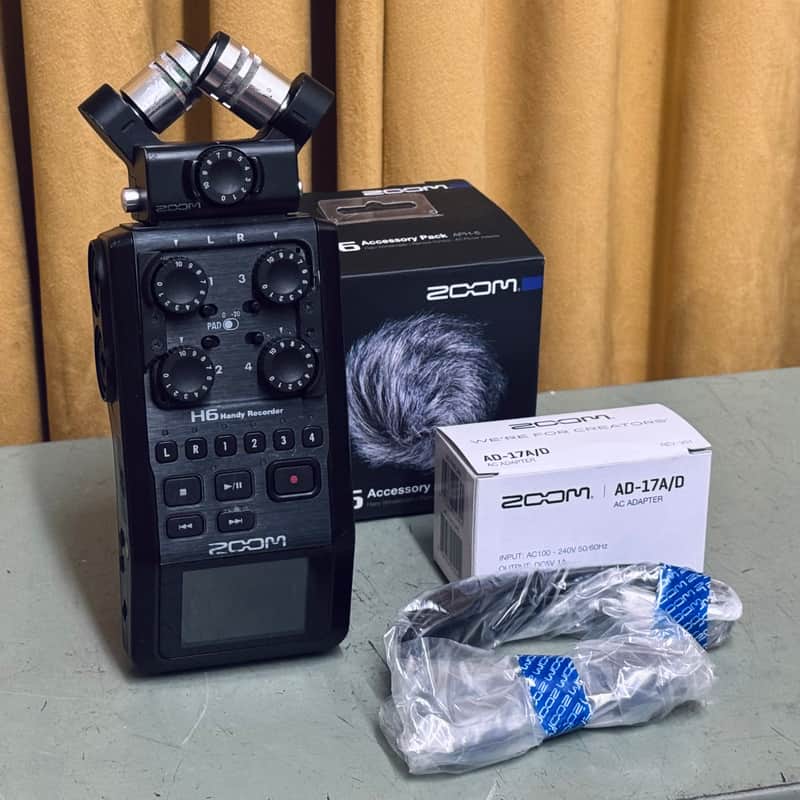 Zoom H6 Digital Multi-Track Recorder w/wind screen, cables and more image 1