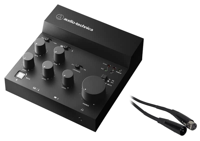 Audio Technica AT-UMX3 24-bit/192 kHz USB Live Streaming Audio Mixer+XLR Cable image 1