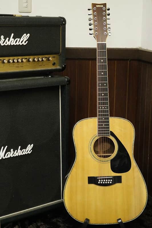 Vintage 1980's made Orange Label Yamaha  FG12-350 12strings Acoustic Guitar  Made in Japan image 1