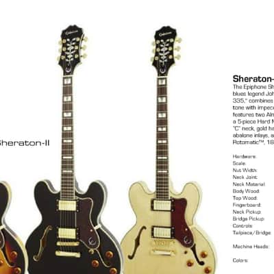 2015 Epiphone Sheraton II Pro Semi Hollowbody (Ebony) image 3